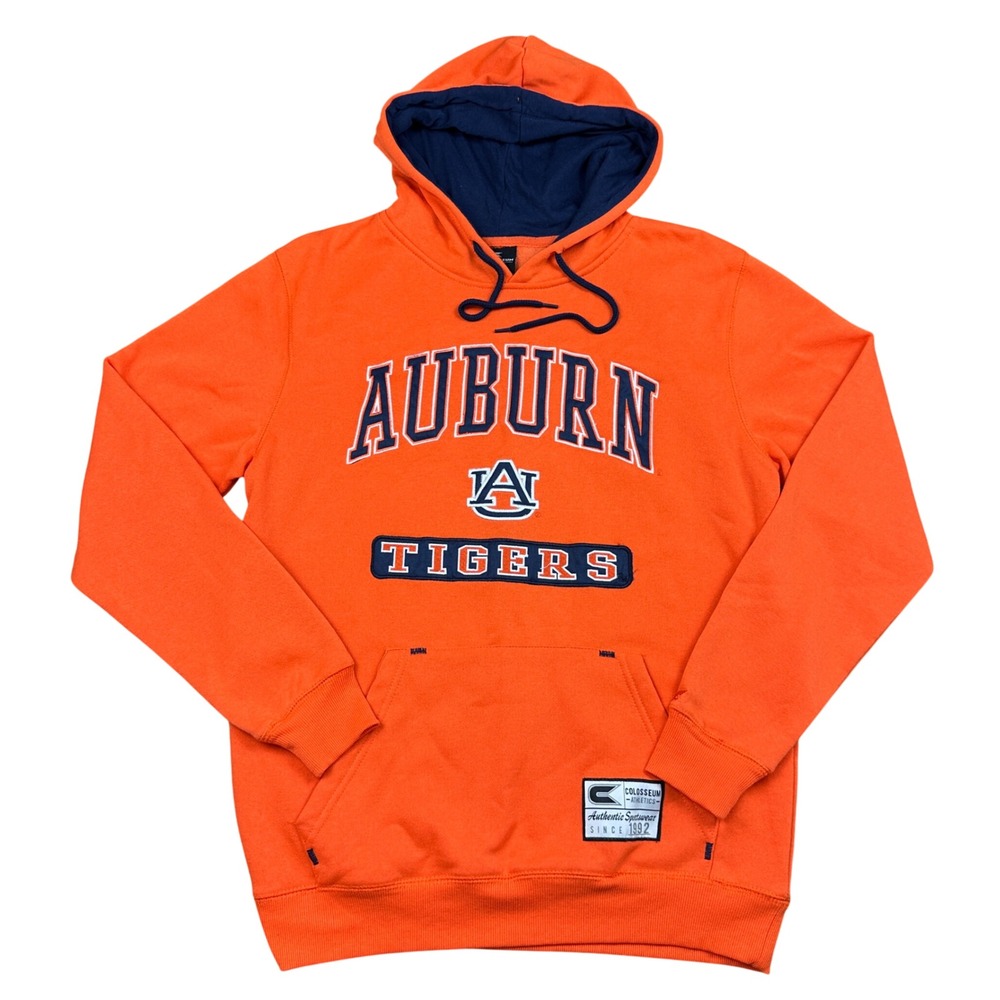 Colosseum Auburn Tigers Hoodie Mens Medium Orange Navy Blue SEC NCAA Sweatshirt